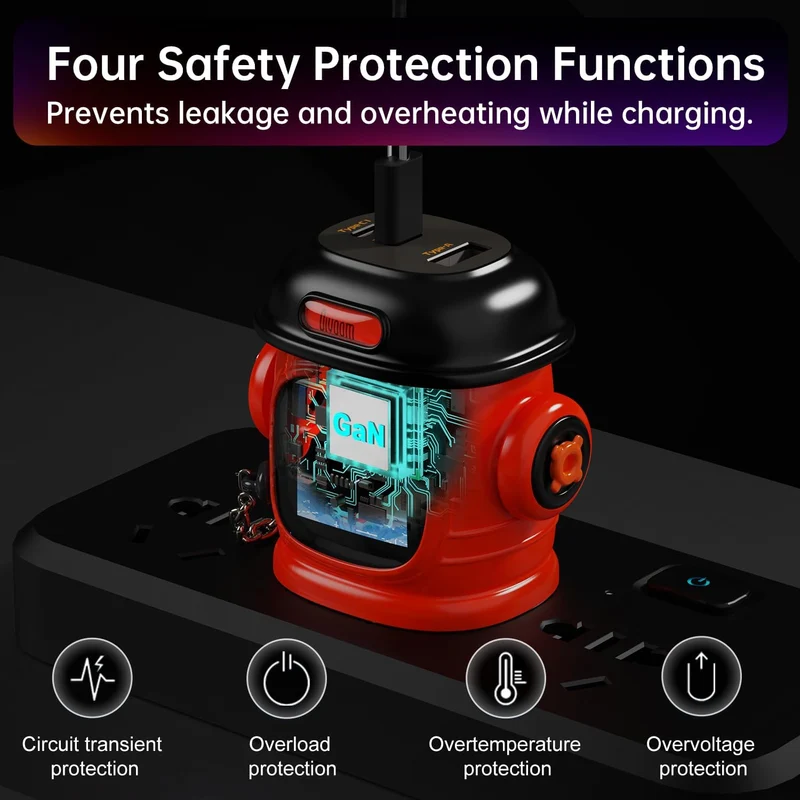 Divoom Dipow-65W Multi-Socket Fast Charger with Pixel Display