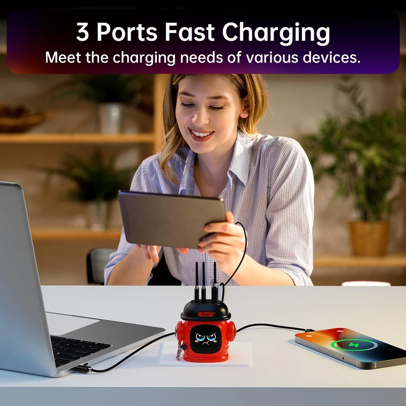 Divoom Dipow-65W Multi-Socket Fast Charger with Pixel Display