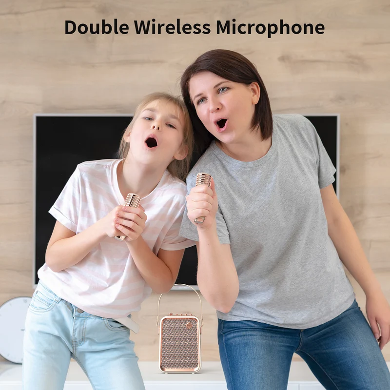Divoom Songbird-HQ Portable Karaoke Bluetooth Speaker with Dual Wireless Microphones