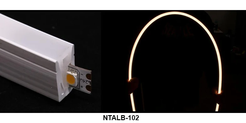 Profilé de silicone NTALB-102 pour ruban DEL lumineux 5 mètres