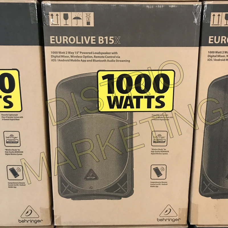 Behringer B15X 1000W 2-Way 15" Powered Loudspeaker with Digital Mixer - OPEN BOX