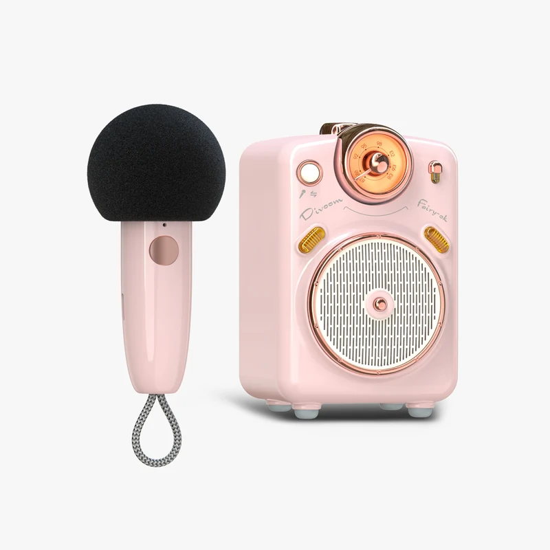 Divoom Fairy-OK Retro Mini Karaoke Speaker with Wireless Microphone