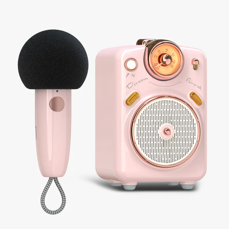 Divoom Fairy-OK Retro Mini Karaoke Speaker with Wireless Microphone
