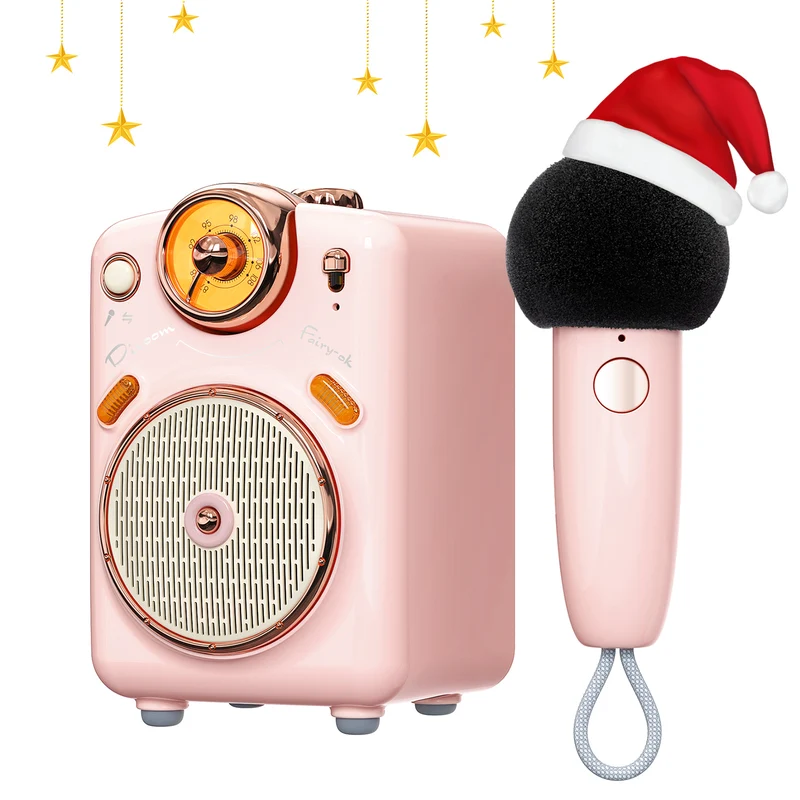 Divoom Fairy-OK Retro Mini Karaoke Speaker with Wireless Microphone