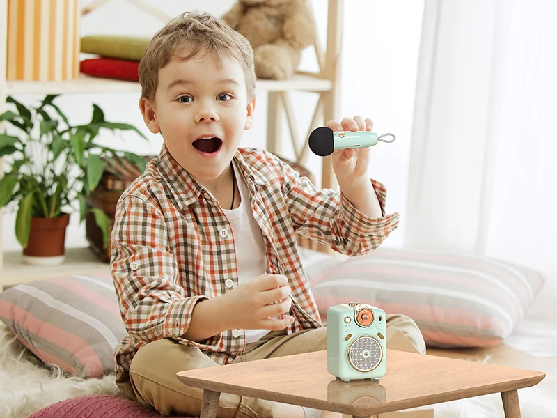 Divoom Fairy-OK Retro Mini Karaoke Speaker with Wireless Microphone