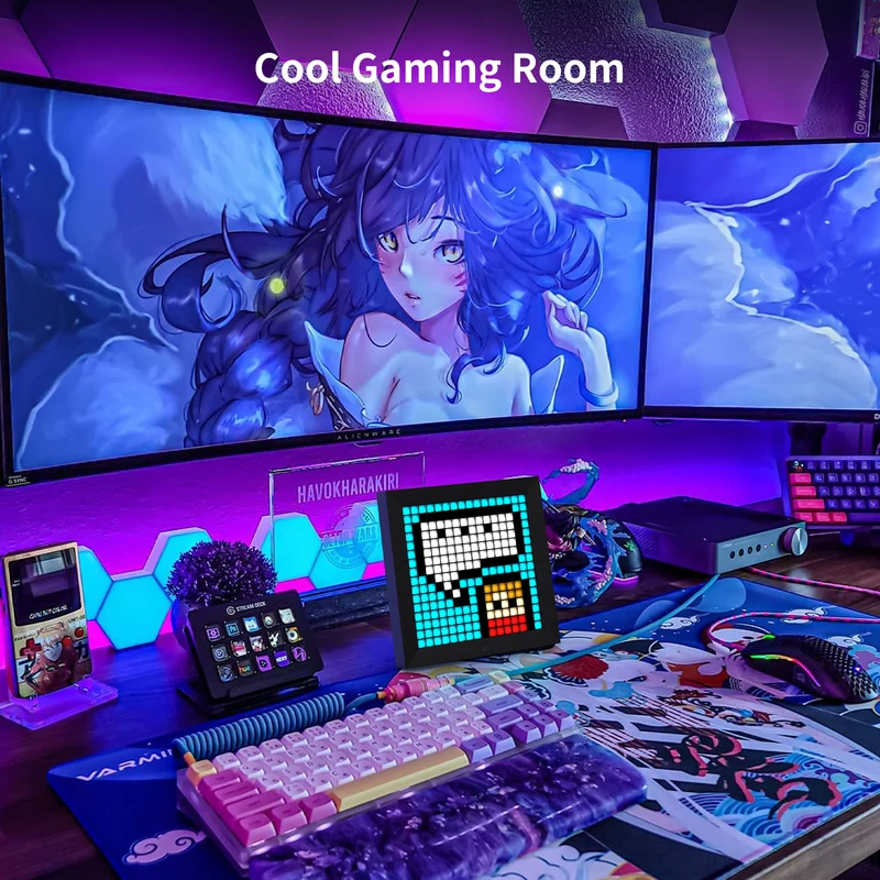 Divoom Pixoo 16x16 Pixel Art LED Display for Gaming Room Decor