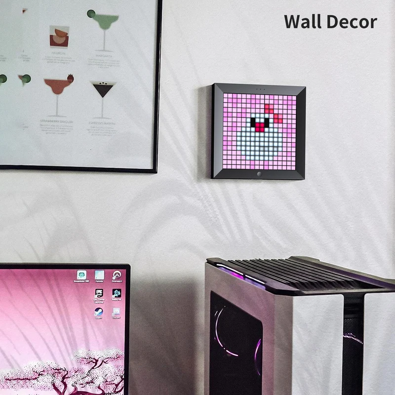 Divoom Pixoo 16x16 Pixel Art LED Display for Gaming Room Decor