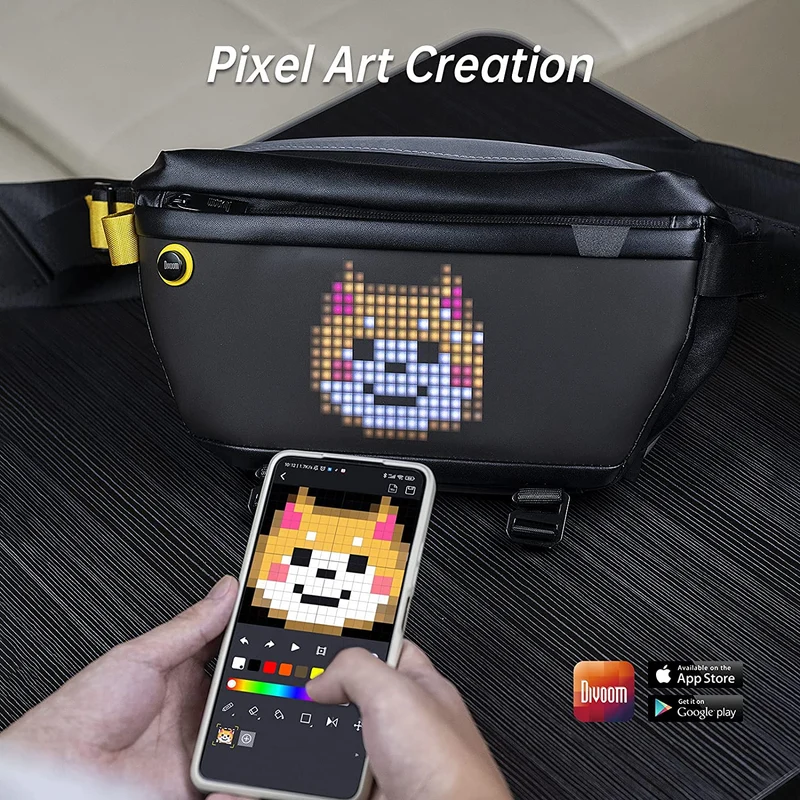 Divoom Pixoo Sling Bag with Pixel Art LED Display Panel