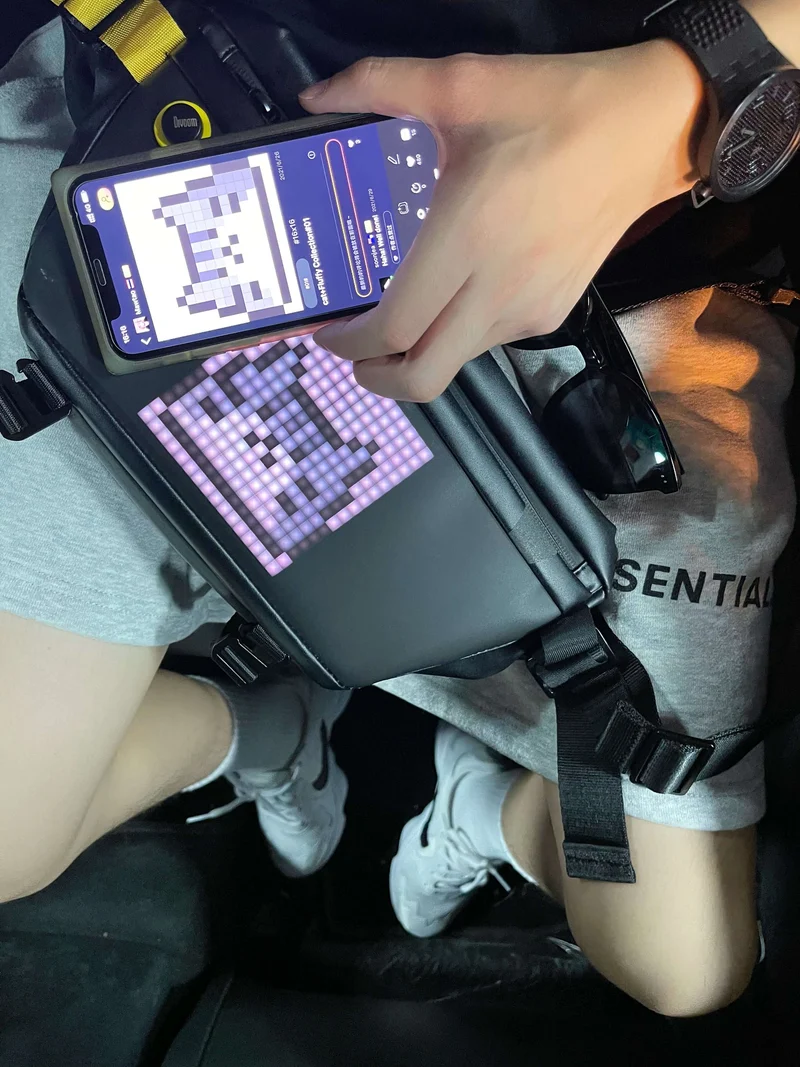 Divoom Pixoo Sling Bag with Pixel Art LED Display Panel