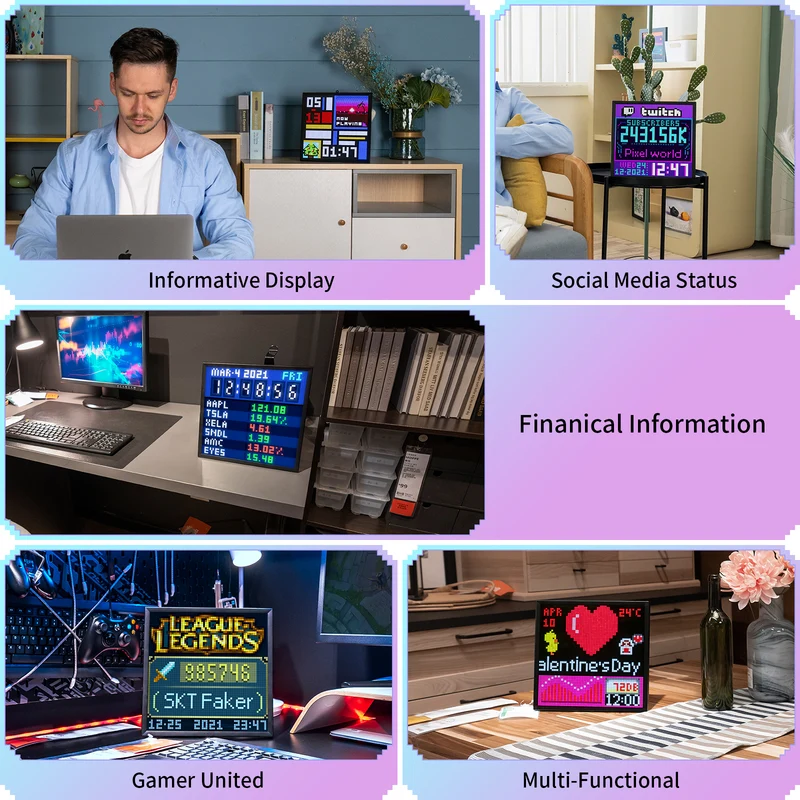 Divoom Pixoo-64Ⅱ WiFi 64x64 Pixel Art LED Display & Social Media Counter
