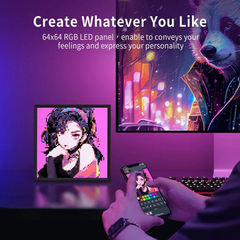 Divoom Pixoo-64Ⅱ WiFi 64x64 Pixel Art LED Display & Social Media Counter