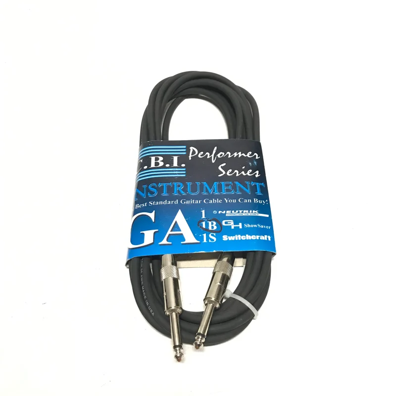 C.B.I Performance Series GA1B Mono 1/4" Jack to 1/4" Jack High Quality Instrument Cable 15FT - NEW