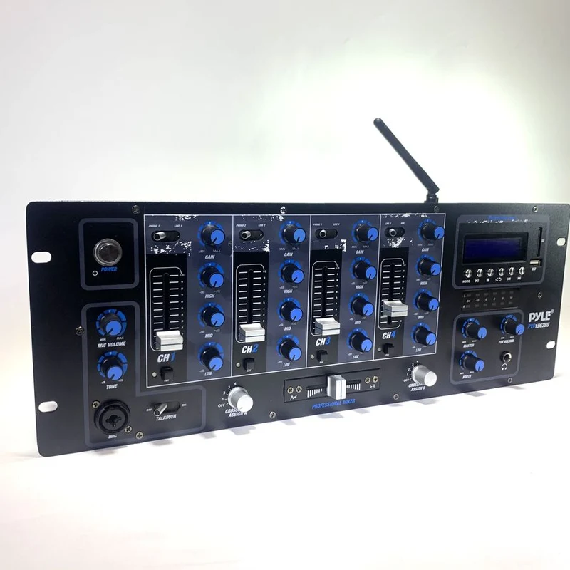Pyle Pro PYD1962-BU 4-Channel DJ Mixer w/ Bluetooth, USB Flash, SD Memory Card Readers & LCD Digital Display #2061 - USED