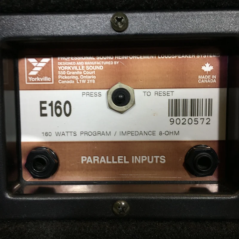 Yorkville Elite E160 Two-Way Passive 160W Speakers (Pair) #2558 - USED