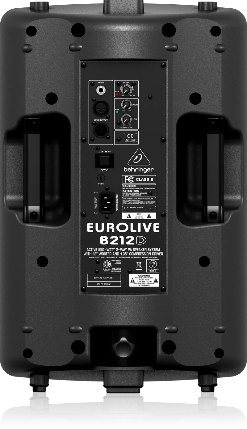 Behringer B212D Active 550 Watt 2-Way PA Speaker System with 12" Woofer and 1.35" Compression Driver - OPEN BOX