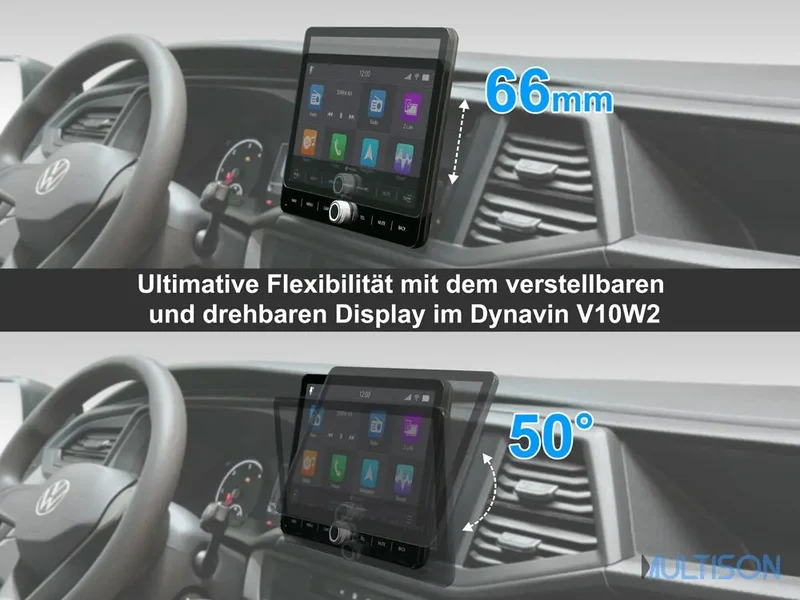 DYNAVIN D9-V10W2 Premium Flex - Autoradio 10.1" Carplay pour VW T6.1, Golf Sportsvan