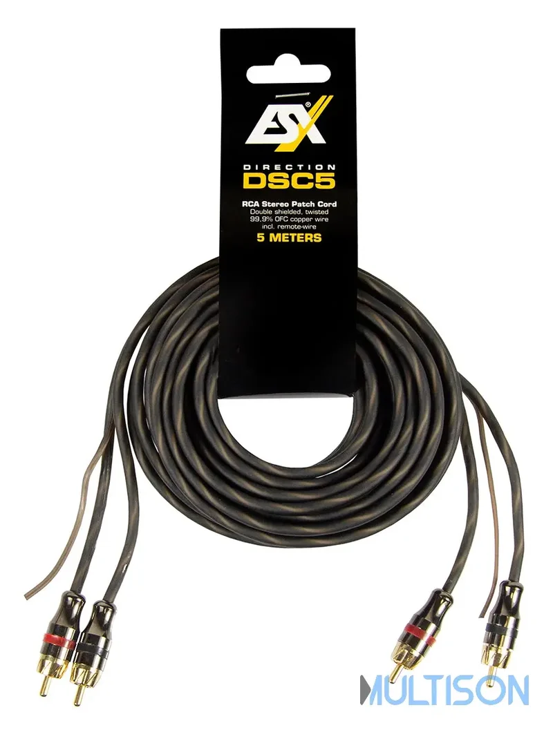 ESX DSC5 - Câble RCA Stéréo Haute Qualité avec Fil de Commande (5 m)