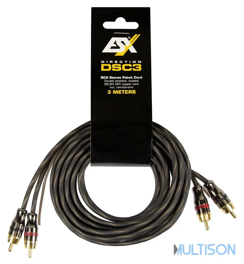ESX DSC3 - Câble RCA Stéréo Haute Qualité avec Fil de Commande (3 m)