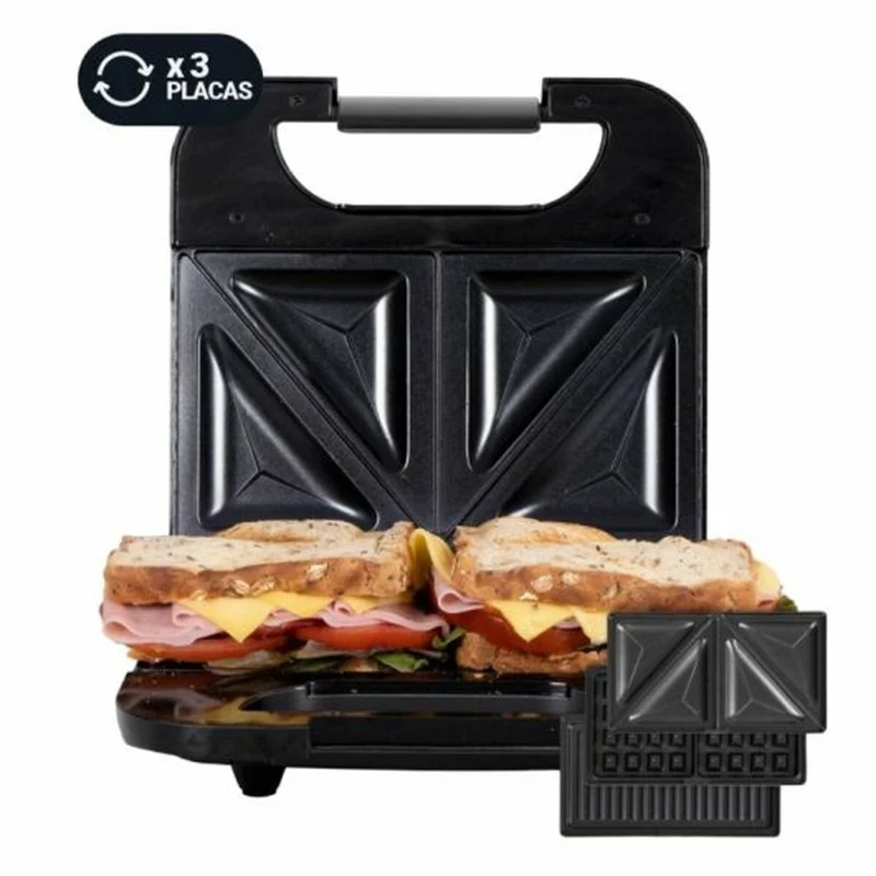 Machine à sandwich universelle bleue 700 W noire
