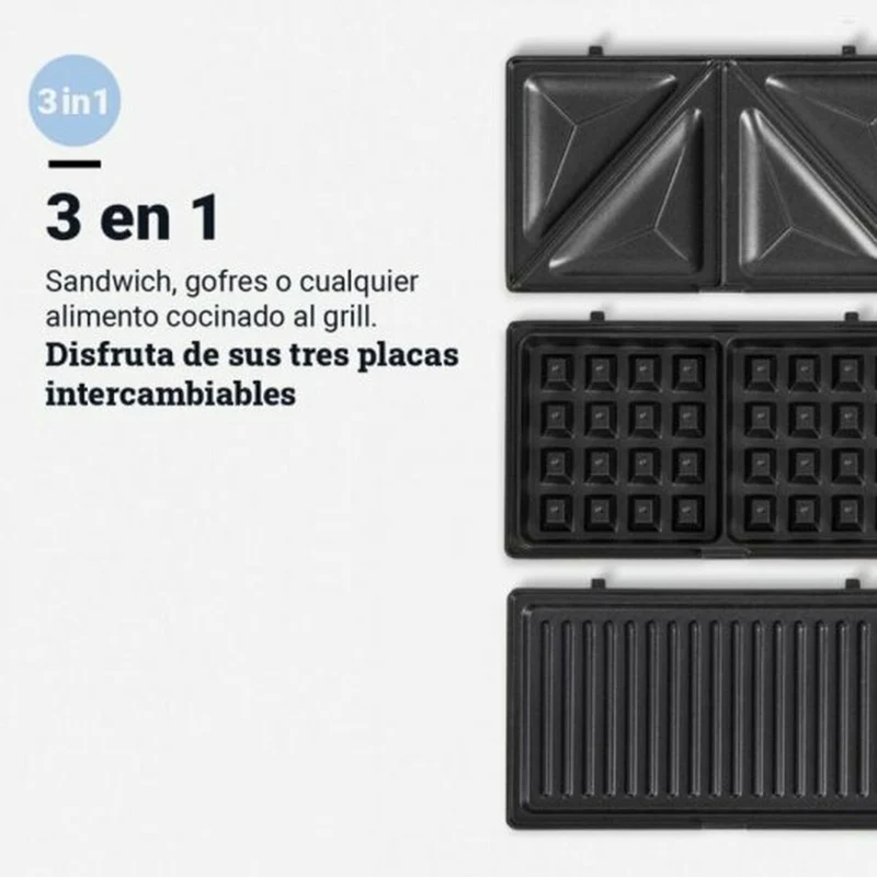 Machine à sandwich universelle bleue 700 W noire
