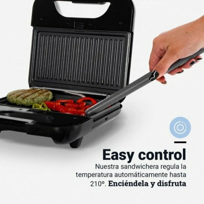Machine à sandwich universelle bleue 700 W noire