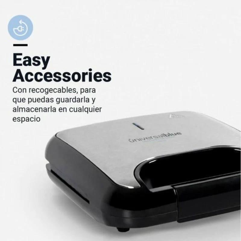 Machine à sandwich universelle bleue 700 W noire