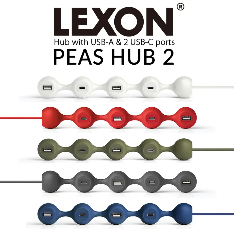 LEXON (レクソン) PEAS HUB2 4個口ハブ 2×USB・2×USB-C