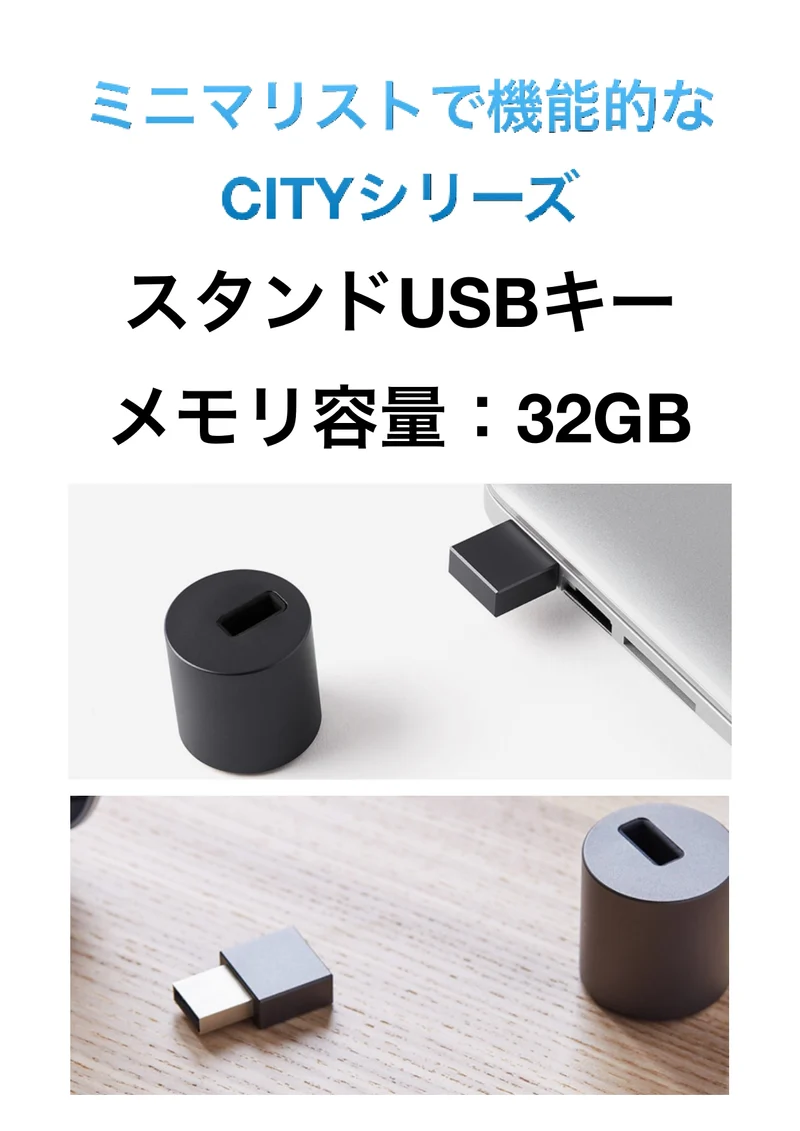 LEXON (レクソン) CITY USB KEY アルミニウム製 スタンド式USBキー 32GB エレガントなアルミニウム素材