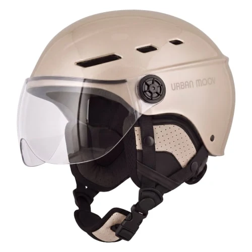 Casque VISOR - Ivoire Irisé - M - visière et cache-oreilles détachables