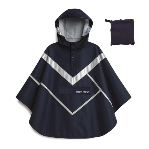 Poncho de pluie imperméable réfléchissant - taille M - BLEU