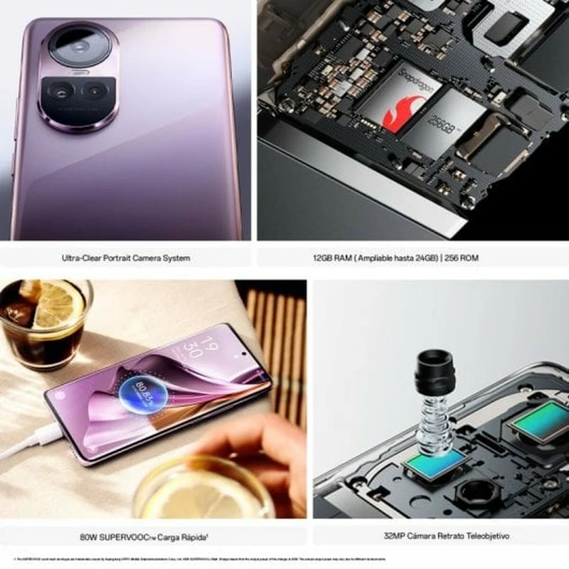 Smartphone Oppo Reno10 Pro 5G 6,7" Snapdragon 778G 12 Go RAM 256 Go Noir Argent