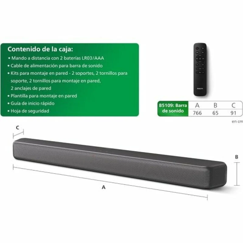Barre de son Philips TAB5109/10 Gris 60 W