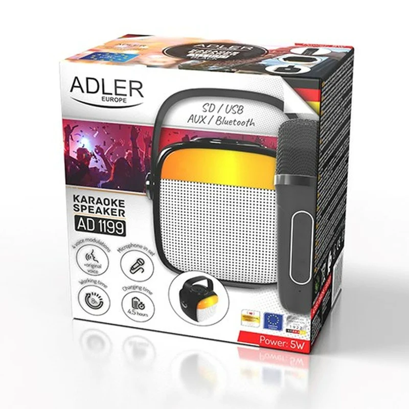Enceintes Bluetooth portables Adler AD 1199b Gris