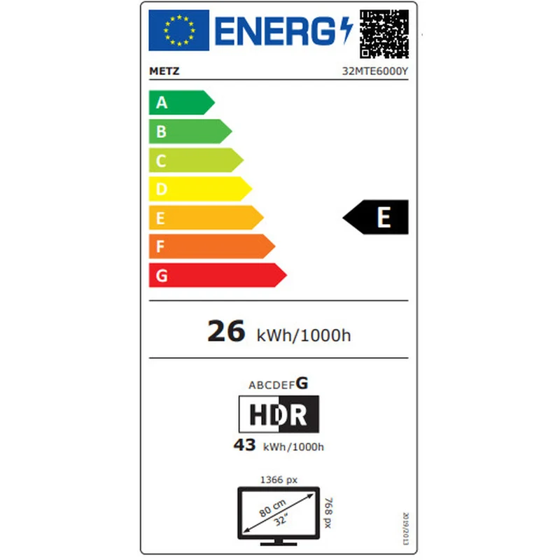 Téléviseur intelligent Metz 32MTE6000Y HD 32" LED