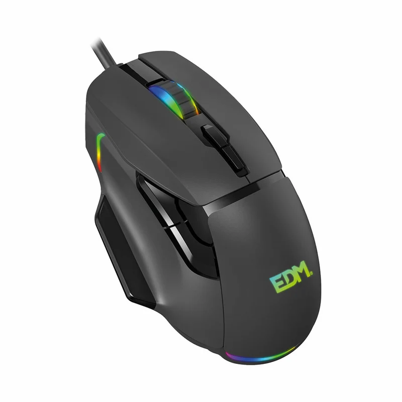 Souris de jeu LED EDM 07753 pour joueurs Noir 7200 dpi