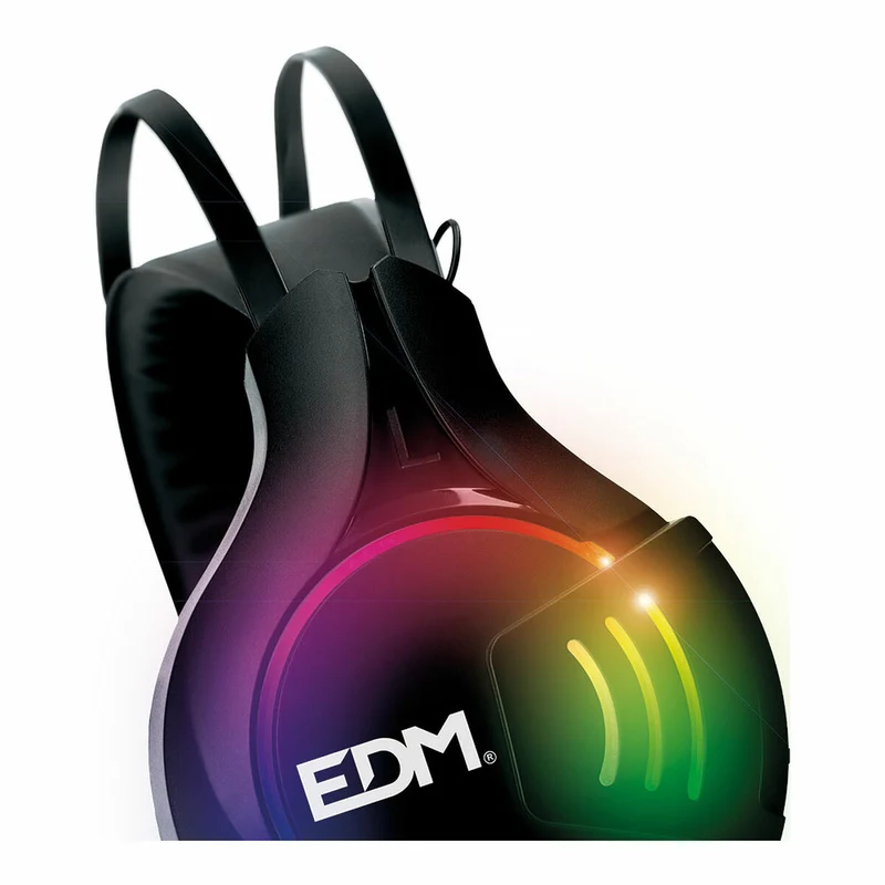 Casque de jeu avec microphone EDM 07752 pour joueurs Noir