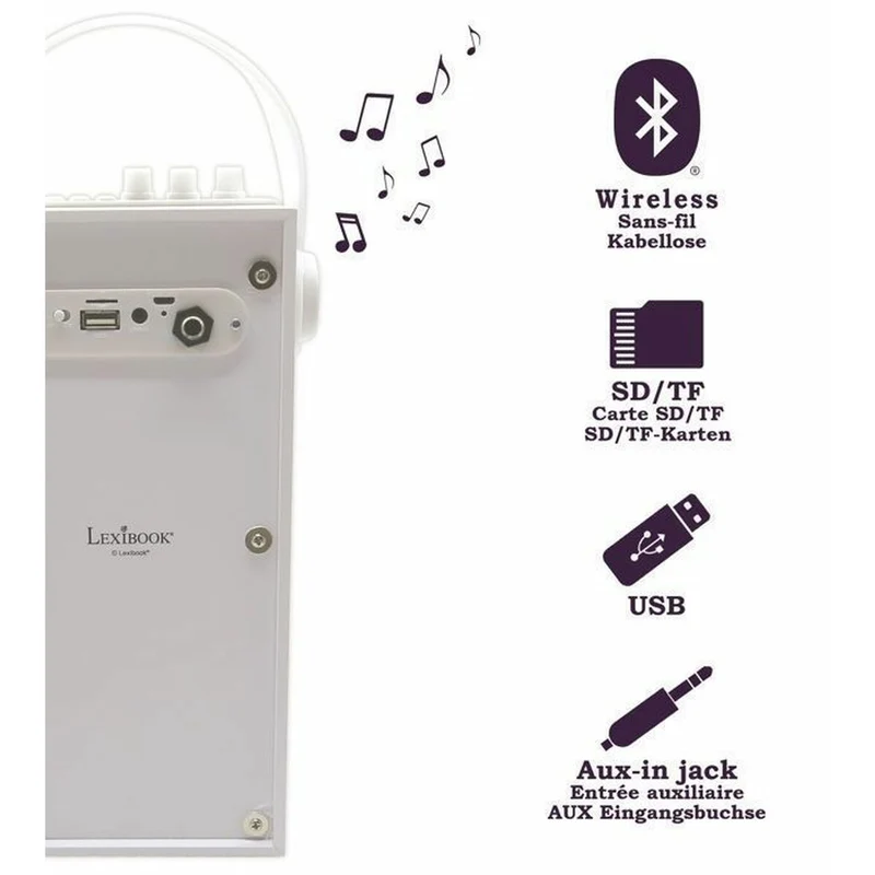 Enceinte Portable iParty Lexibook BTP180Z Bluetooth Blanc