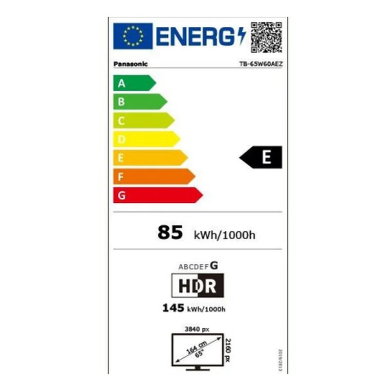 Téléviseur intelligent Panasonic TB65W60AEZ 4K Ultra HD 65" HDR