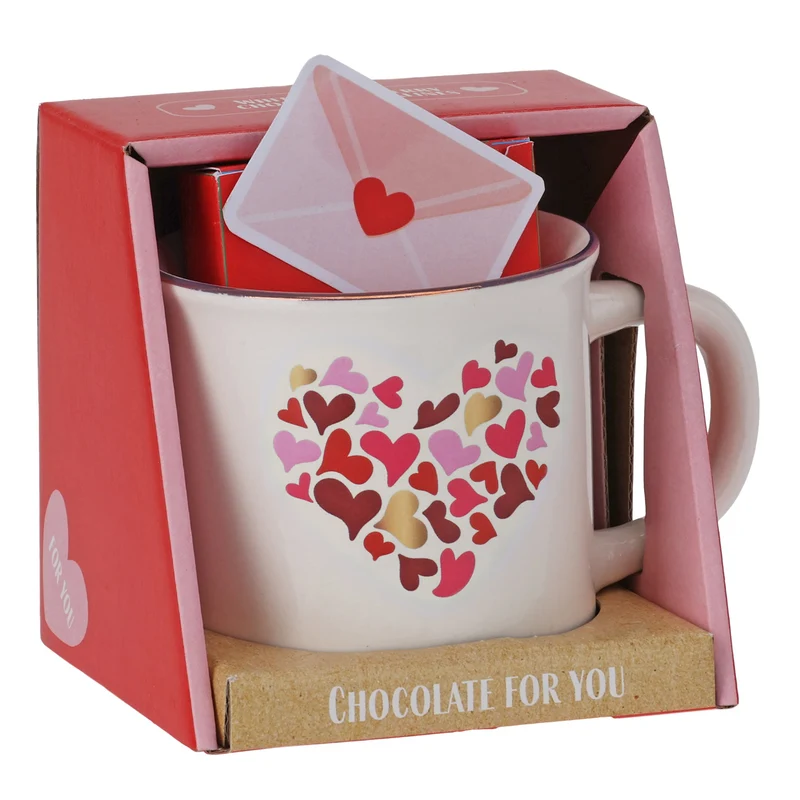 MUG LOVELY JOYFULL AVEC CHOCOLAT PRALINE 14G ASST