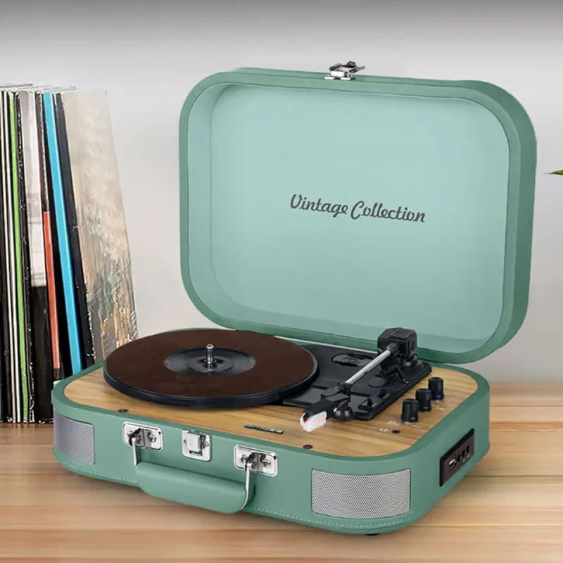 Tourne-disques vinyles Bluetooth - vert