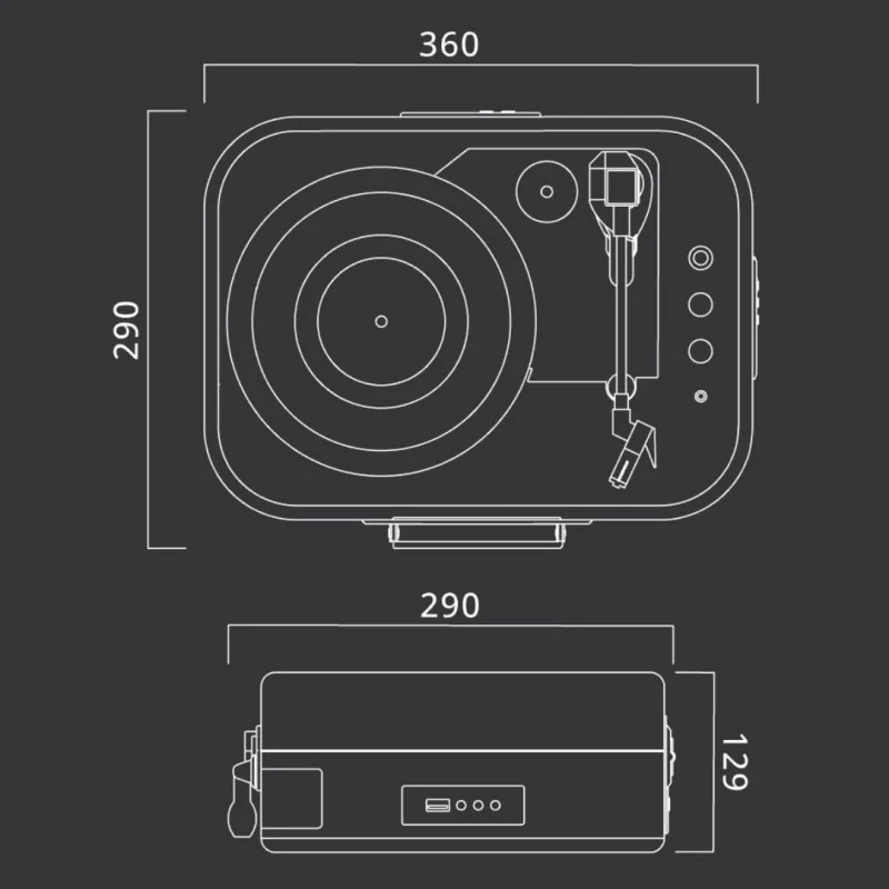 Tourne-disques vinyles Bluetooth - blanc