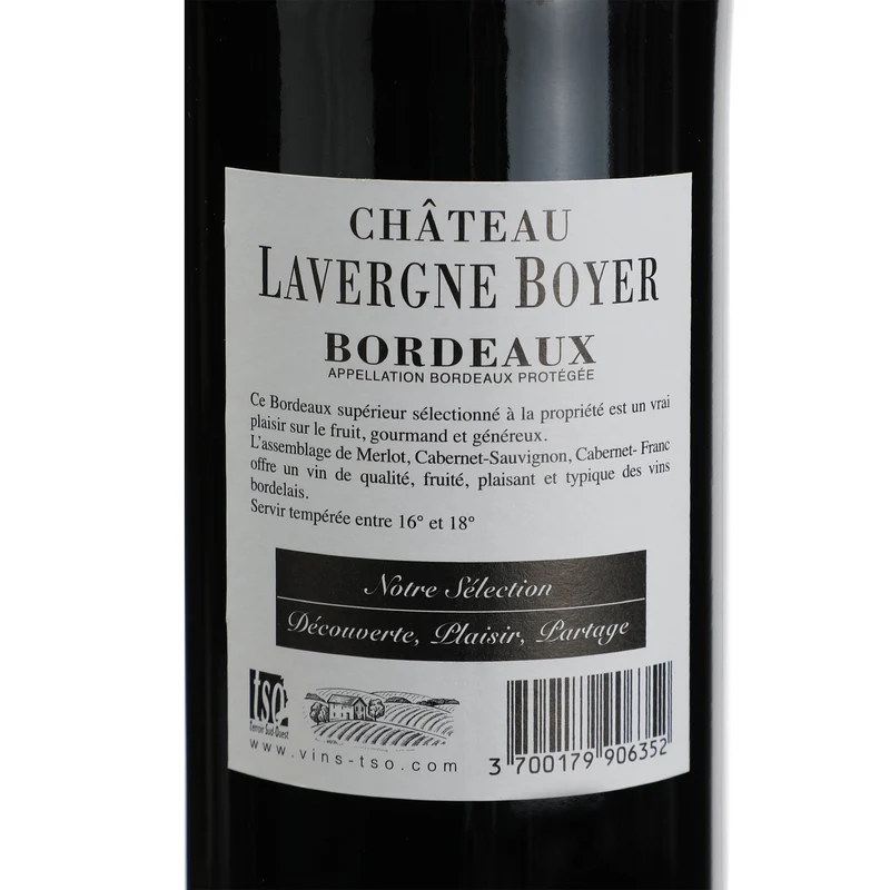 Coffret bois 2 bouteilles château Lavergne Boyer