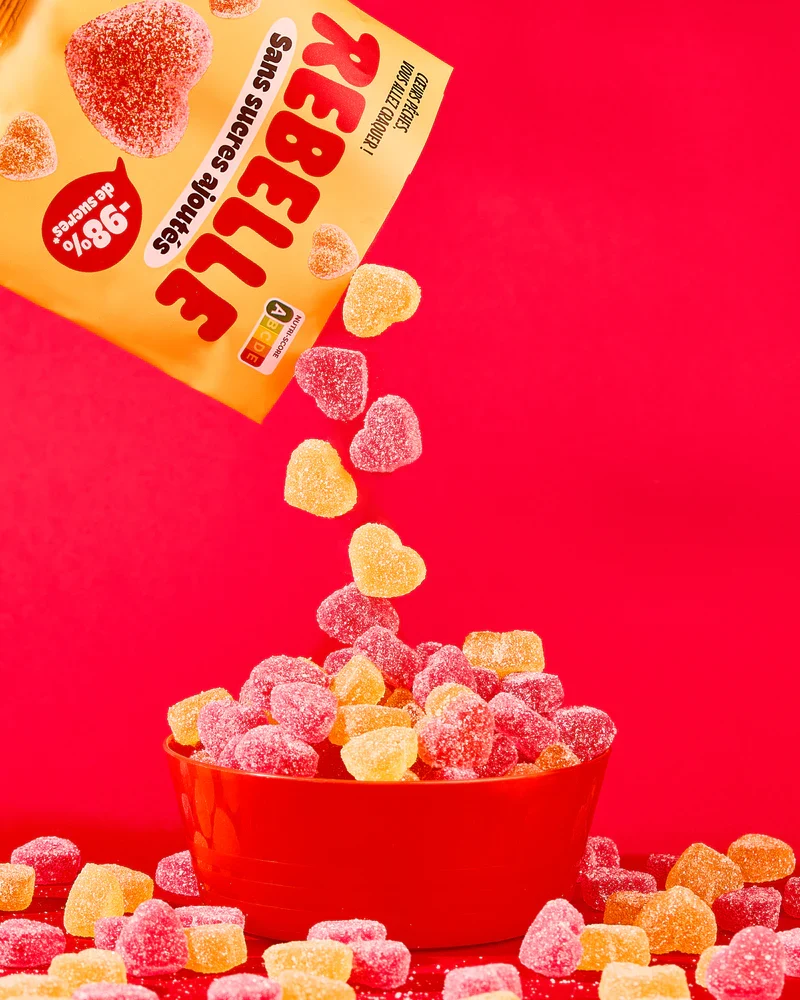 Bonbons cœurs de pêches sans sucre