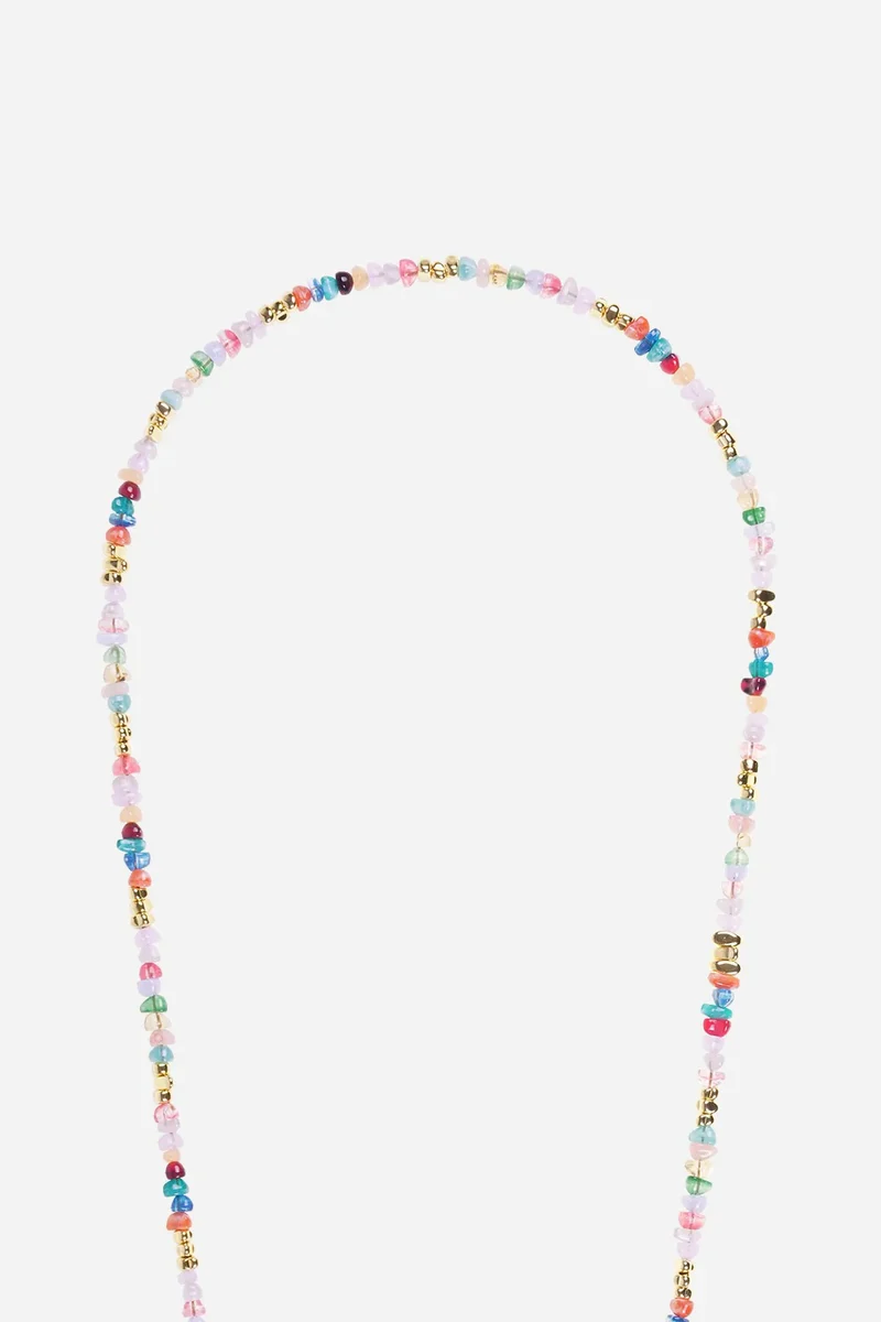 Chaine de Téléphone Liviya - Perles multicolores et dorés