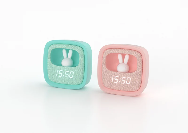 Réveil & veilleuse lapin Billy - turquoise