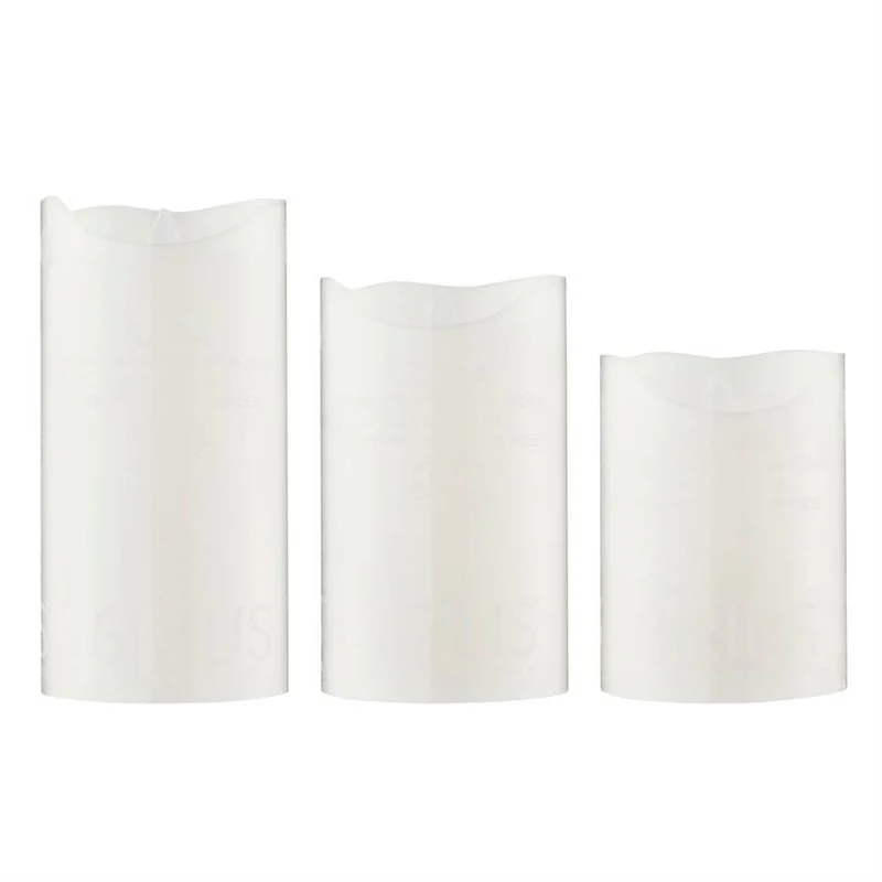 Coffret 3 bougies LED / H 10 cm, 12.5 cm, 15 cm