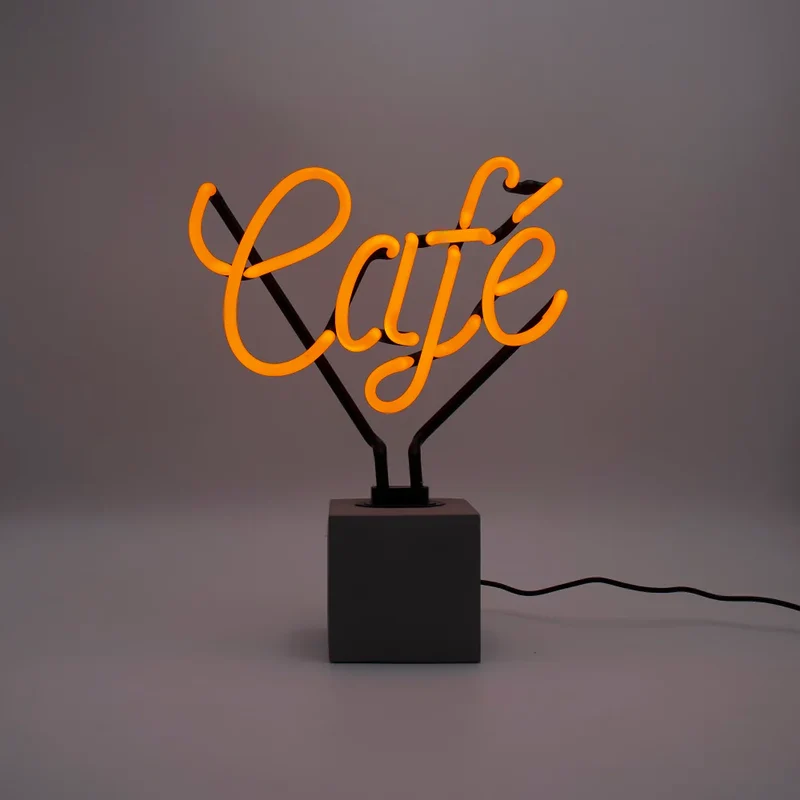 Enseigne néon sur socle - Café