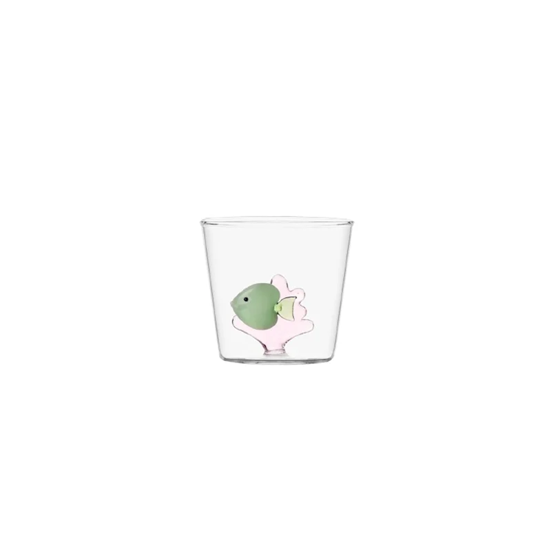 Ichendorf Marine Garden Verre - Poisson Vert & Corail Rose