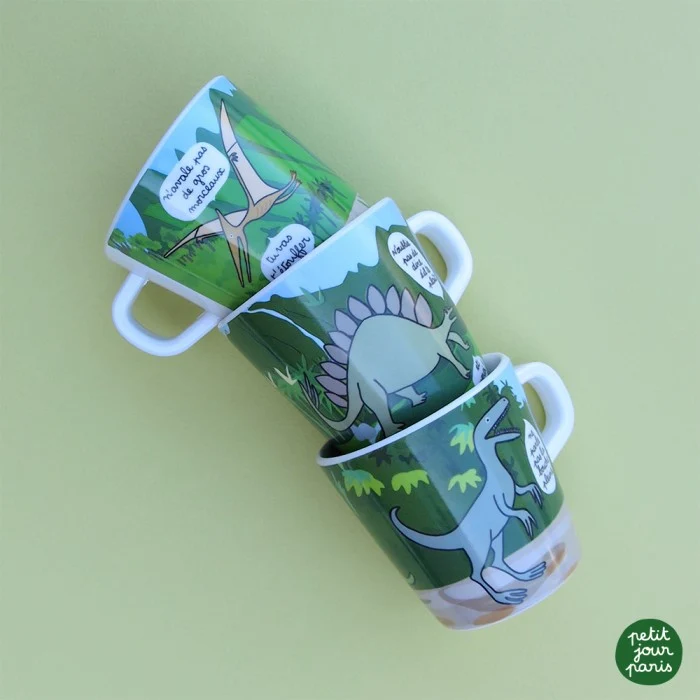 Petit Jour Mug - Les Dinosaures "Finis tes légumes"
