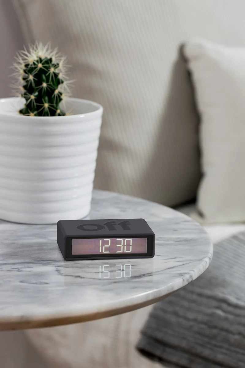 Réveil Flip Classic Lexon - Gris foncé